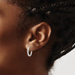 Sterling Silver E-Coating CZ Hinged Hoop Earrings - Birthstone Company