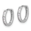 Sterling Silver Rhodium-plated 2mm CZ Hinged Hoop Earrings