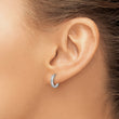Sterling Silver Rhodium-plated 2mm CZ Hinged Hoop Earrings