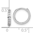 Sterling Silver Rhodium-plated 2mm CZ Hinged Hoop Earrings