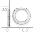 Sterling Silver E-Coating Polished CZ Hinged Hoop Earrings