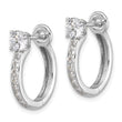 Sterling Silver Rhodium-plated CZ Hoop Earrings