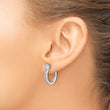 Sterling Silver Rhodium-plated CZ Hoop Earrings