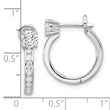 Sterling Silver Rhodium-plated CZ Hoop Earrings