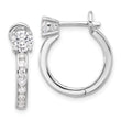 Sterling Silver Rhodium-plated CZ Hoop Earrings