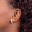 Sterling Silver E-coated CZ Leaf Hinged Hoop Earrings - Birthstone Company