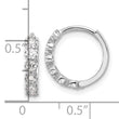 Sterling Silver Rhodium-plated Polished CZ Hinged Huggie Hoop Earrings