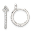 Sterling Silver E-Coating Fancy CZ Hinged Hoop Earrings