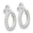 Sterling Silver E-coated CZ Hinged Hoop Earrings - Birthstone Company