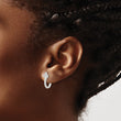Sterling Silver E-coated CZ Hinged Hoop Earrings - Birthstone Company
