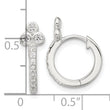 Sterling Silver E-coated CZ Hinged Hoop Earrings