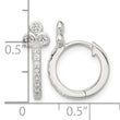 Sterling Silver E-coated CZ Hinged Hoop Earrings - Birthstone Company