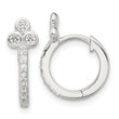 Sterling Silver E-coated CZ Hinged Hoop Earrings