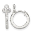 Sterling Silver E-coated CZ Hinged Hoop Earrings - Birthstone Company
