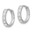 Sterling Silver Rhodium-plated CZ 2.75mm Hinged Hoop Earrings