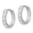 Sterling Silver Rhodium-plated CZ 2.75mm Hinged Hoop Earrings - Birthstone Company