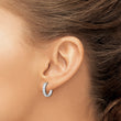 Sterling Silver Rhodium-plated CZ 2.75mm Hinged Hoop Earrings
