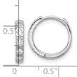 Sterling Silver Rhodium-plated CZ 2.75mm Hinged Hoop Earrings
