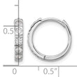 Sterling Silver Rhodium-plated CZ 2.75mm Hinged Hoop Earrings - Birthstone Company