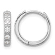 Sterling Silver Rhodium-plated CZ 2.75mm Hinged Hoop Earrings - Birthstone Company