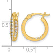 Sterling Silver Gold-tone Polished In/Out CZ Round Hoop Earrings - Birthstone Company