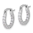 Sterling Silver Rhodium-plated 2mm CZ In/Out Hoop Earrings - Birthstone Company
