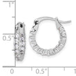Sterling Silver Rhodium-plated 2mm CZ In/Out Hoop Earrings