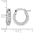 Sterling Silver Rhodium-plated 2mm CZ In/Out Hoop Earrings - Birthstone Company