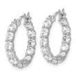 Sterling Silver Rhodium-plated In and Out CZ Hoop Earrings