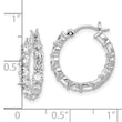 Sterling Silver Rhodium-plated In and Out CZ Hoop Earrings
