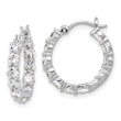 Sterling Silver Rhodium-plated In and Out CZ Hoop Earrings