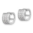Sterling Silver Rhodium-plated 3 Row CZ Hinged Hoop Earrings - Birthstone Company