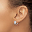 Sterling Silver Rhodium-plated 3 Row CZ Hinged Hoop Earrings - Birthstone Company