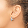 Sterling Silver Rhodium-plated 3 Row CZ Hinged Hoop Earrings - Birthstone Company
