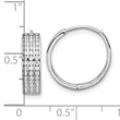Sterling Silver Rhodium-plated 3 Row CZ Hinged Hoop Earrings