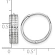 Sterling Silver Rhodium-plated 3 Row CZ Hinged Hoop Earrings - Birthstone Company