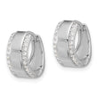 Sterling Silver Rhodium-plated CZ Edged 6.25mm Hinged Hoop Earrings