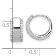 Sterling Silver Rhodium-plated CZ Edged 6.25mm Hinged Hoop Earrings