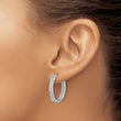 Sterling Silver Rhodium-plated Double Row CZ In and Out Hoop Earrings - Birthstone Company