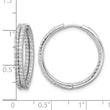 Sterling Silver Rhodium-plated Double Row CZ In and Out Hoop Earrings - Birthstone Company