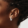 Sterling Silver Rhodium-plated 4mm CZ Hinged Huggie Hoop Earrings - Birthstone Company