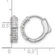 Sterling Silver Rhodium-plated 4mm CZ Hinged Huggie Hoop Earrings - Birthstone Company