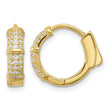Sterling Silver Gold-tone 4mm CZ Hinged Huggie Hoop Earrings - Birthstone Company