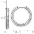 Sterling Silver Rhodium-plated Micro Pav‚ CZ 3mm Hinged Hoop Earrings