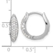 Sterling Silver Rhodium-plated Pav‚ CZ Hinged Huggie Hoop Earrings