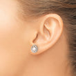 Sterling Silver Polished Flower Freshwater Cultured Pearl Post Earrings