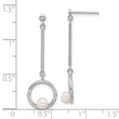 Sterling Silver Rhodium-plated 4-4.5mm FWC Pearl Dangle Earrings