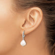 Sterling Silver Polished Teardrop FWC Pearl Leverback Dangle Earrings - Birthstone Company