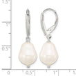 Sterling Silver Polished Teardrop FWC Pearl Leverback Dangle Earrings - Birthstone Company