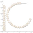 Sterling Silver RH-plated 4-5mm Round FWC Pearl Post C-Hoop Earrings